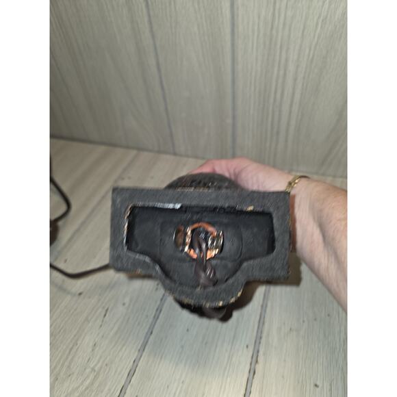 Vtg Tiffany Style Glass Owl Nightlight Mosaic Stained Crackle Table Lamp Decor - Picture 5 of 8